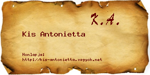Kis Antonietta névjegykártya